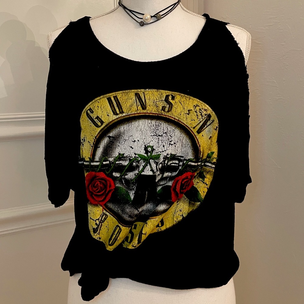 Forever 21 Bravado Guns N Roses Cold Shoulder Top